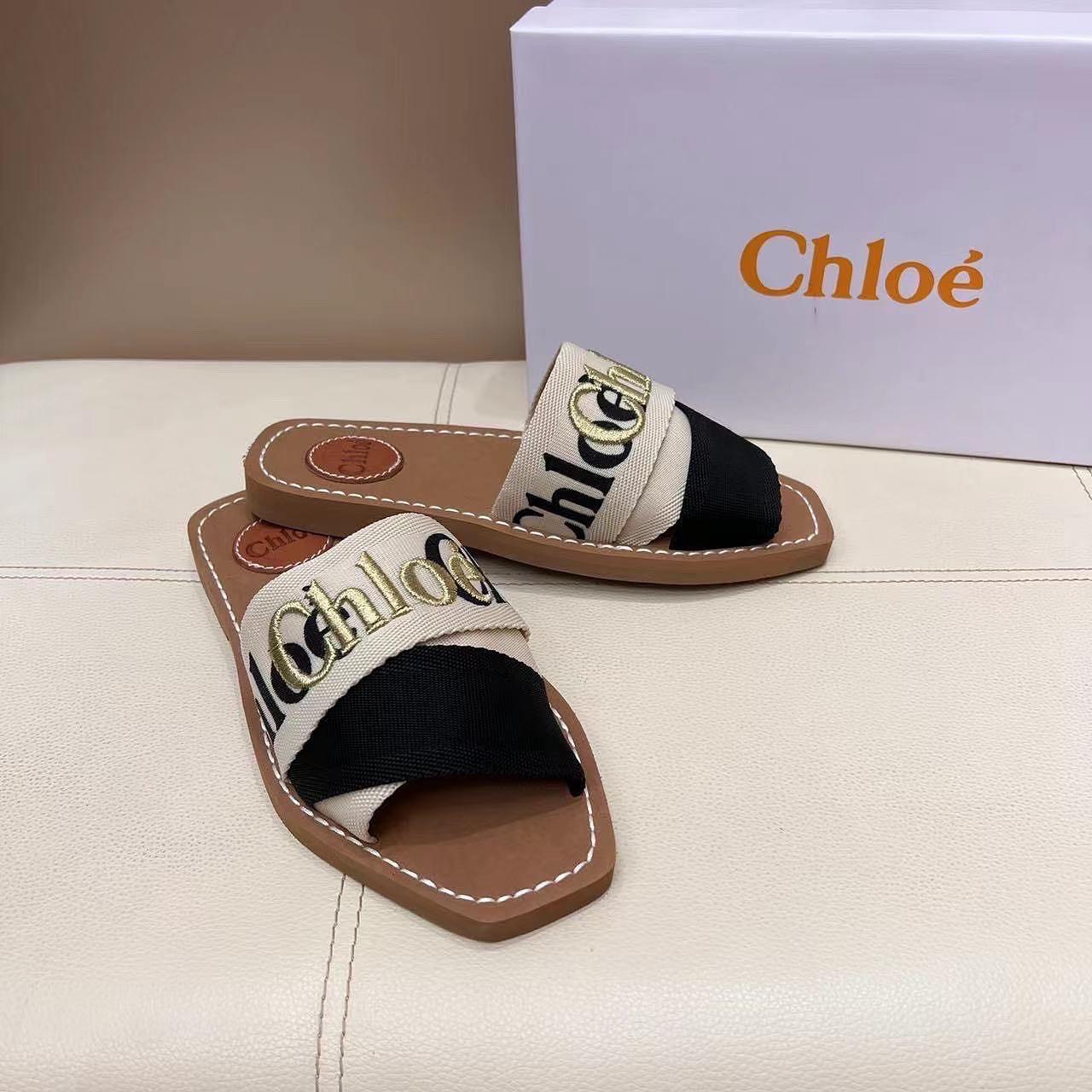 Off-White and Black Woody Flat Mules